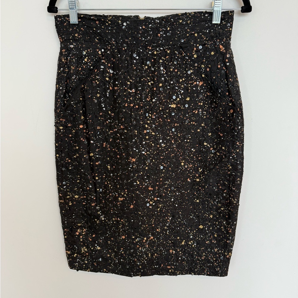 Heidi Merrick Pollock Sequined Pencil Skirt Size 6